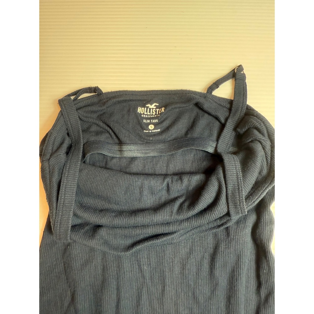 Hollister California Slim Tank Navy Blue Ribbed Bodysuit - Women's Size S - Picture 3 of 6